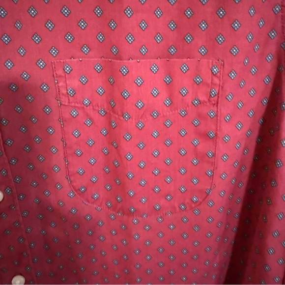 J. Crew Red Casual Button Down Shirt Classic Cotton men’s large tall - Picture 4 of 7